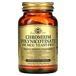Полінікотинат Хрому Chromium Polynicotinate 200 мкг - 100 вег. капсул