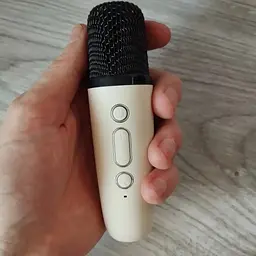 Дитяча Bluetooth колонка з мікрофоном 5Вт RGB підсвічування Міні караоке 2000mAh K12 Бежевий - мініатюра 2