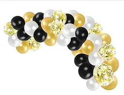 Набір куль чорно‑золотих перламутрових 40 шт