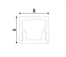 LED профіль накладний з розсіювачем PC 2 м Kloodi KLP0806 2 - мініатюра 2