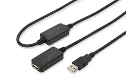 Подовжувач Digitus USB 2.0 Active Cable, A/M-A/F, 20м, чорний teh0013681 - мініатюра 2