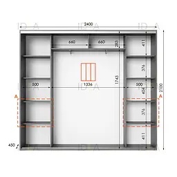 Шафа-купе Idea серія 7 240 x 45 x 210 см Венге темний Дзеркало - мініатюра 2