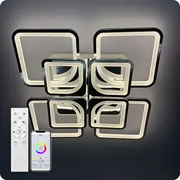 Люстра світлодіодна 517 Light 3color з пультом 240Вт Хром (01176)
