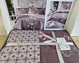 Турецька постільна білизна First Choice Cotton Satin Evan Lilac євро - мініатюра 3