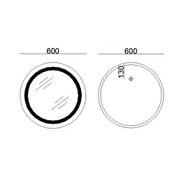 Дзеркало Lidz Aria R600 з LED-підсвічуванням Touch, з антизапотіванням, з диммером яскравості LD78LR600 - мініатюра 2