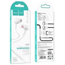Hаушники Hoco M78 El Placer універсальні earphones with microphone білі - мініатюра 6