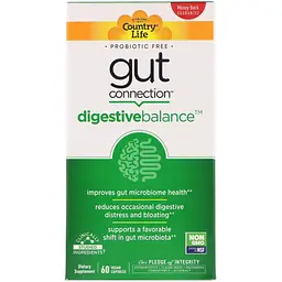 Натуральна добавка Country Life Gut Connection Digestive Balance кишечник і травлення 60 капсул - мініатюра 2
