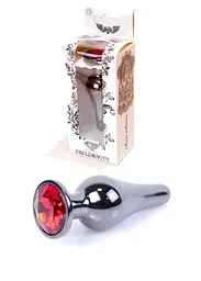 Анальна пробка Jewellery Dark Silver BUTT PLUG Red Boss Series 64-00055 98245