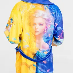 Халат жіночий з плюшевого велюру ексклюзивний Ukrainian heart 18308 2XL-3XL - мініатюра 2