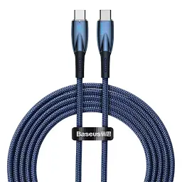 Кабель Baseus Glimmer Series Fast Charging Cable Type-C to Type-C 100W 1m CADH000703 Blue