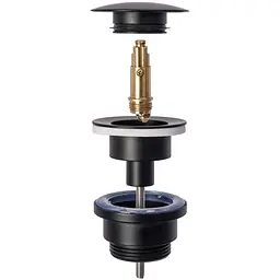 Донний клапан для умивальника Rea click-clack black чорний REA-A5216, Чорний матовий - мініатюра 2