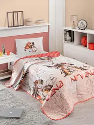 Покривало стьобане з наволочкою Eponj Home - Nirvana червоний 160x220