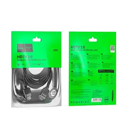 Кабель HOCO Cutting-edge HDTV 2.0 male-to-male 4K HD data cable US09 (L=3M) - мініатюра 2