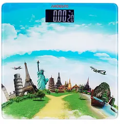 Ваги підлогові Travel 150кг AAAx2 в комплекті скло багатокольорові ARDESTO teh0018016