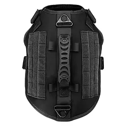 Шлея для собак Berry, тактичний жилет з ручкою і системою MOLLE, S Чорний - мініатюра 3