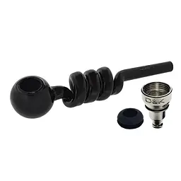 Трубка курильна скляна з охолодженням D&K Спіраль DK-8569A Black (15671) - мініатюра 2