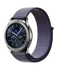 Ремінець BeWatch 22мм нейлоновий липучка для Xiaomi Amazfit Stratos/Pace/GTR 47/GTR 2 Темно Синій (1021398) - мініатюра 2