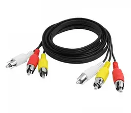 Шнур з'єднувальний 3 x RCA х 3 x RCA кабель 3 тюльпани 1.2 м - мініатюра 2