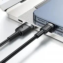 Дата кабель USB 2.0 AM to USB-C 1.2m 60W black Acefast (6974316285144) - мініатюра 6