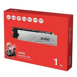 Накопичувач SSD M.2 ADATA GAMMIX S60 1TB 2280 PCIe 4x4 NVMe 3D NAND Read/Write:5000/3200 MB/sec (AGAMMIXS60-1T-CS) - мініатюра 2