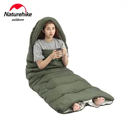Спальний мішок Naturehike Y150L NH21MSD08 правий темно-зелений - мініатюра 2