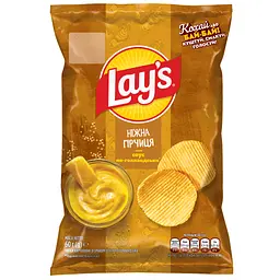 Чипси картопляні Lay's зі смаком соусу по-голландськи Ніжна гірчиця 60 г - мініатюра 1