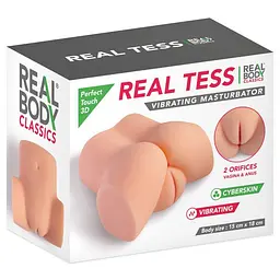 Мастурбатор-півторс з вібрацією Real Body Real Tess, вагіна та анус, 18х15см - мініатюра 5