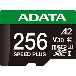 Карта пам'яті ADATA microSDXC Speed Plus 256Gb Class 10 UHS-1 A2 V30 + SD адаптер (UD256GUI3V30A2SP-RA1) [162139] - мініатюра 2