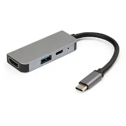 Концентратор Vinga Type-C to 4K HDMI+USB3.0+PD aluminium (VCPHTC3AL) - мініатюра 1