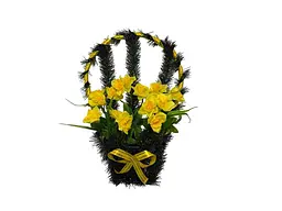 Корзина з квітами MEMORI №4 "Нарцис" 50х30см жовтий