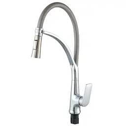 Змішувач для кухні з гнучким виливом Plamix Lucas-017 SET chrome/grey PM0715 Хром