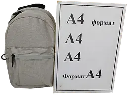 Рюкзак маленький жіночий 3L LS Антизлодій з RFid Світло-сірий - мініатюра 10