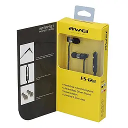 Дротові навушники Awei ES-12hi, 3.5mm, 1.2m, silver - мініатюра 5