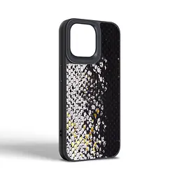 Кожаный чехол для Apple iPhone 14 Pro Max, Harder Snake Pattern, черный, термополиуретан ТПУ + экокожа с текстурой змеиной кожи, панель, защита корпуса, противоударный, микрофибра, рамка вокруг камеры, защита всего корпуса, (ARM76811) - мініатюра 2