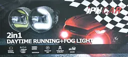 Протитуманні LED Фари круглі D90 мм / Лінза з ДХО / 12V / 22W / 6000K-COB / 2 шт. - мініатюра 8
