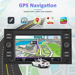 Автомагнітола CAMECHO Android 13 7" 1/32 ГБ для Ford з CarPlay та Android Auto