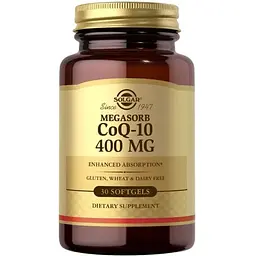 Натуральна добавка Solgar CoQ-10 400 mg Megasorb, 30 капсул