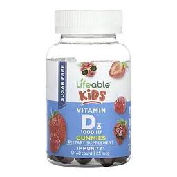 Вітамін D3, Vitamin D Kids Sugar Free - 60 gummies
