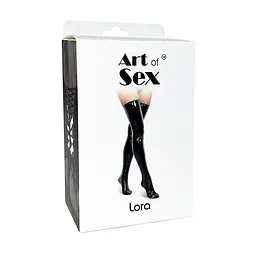 Сексуальні вінілові панчохи Art of Sex - Lora колір чорний M - мініатюра 4
