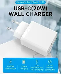 Зарядний пристрій Vention USB Type C + QC4.0 White 20 W (FADW0-EU) - мініатюра 4