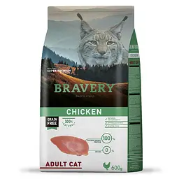 Сухий корм для котів Bravery Chicken Adult Cat з куркою 600 г