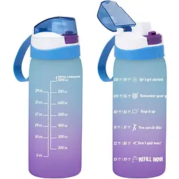Пляшка для води Herevin PC-Double Coloured Blue 1 л (161646-160) - мініатюра 2