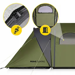 Намет туристичний Mountain Goat Prime Quatro 4-місний Olive (P-5905973406598) - мініатюра 4