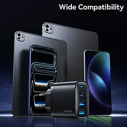 Мережевий зарядний пристрій Usams T70 2хUSB-A + 2хUSB-С 40W Black (CC330TC01) [164376] - мініатюра 8