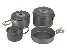 Набор посуды Bo-Camp Explorer 4 Pieces Hard Anodized Grey/Green (2200244) (DAS301407)