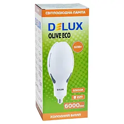 Лампочка Delux OLIVE ECO 60Вт E27 6500K 230В (90023329) - мініатюра 2