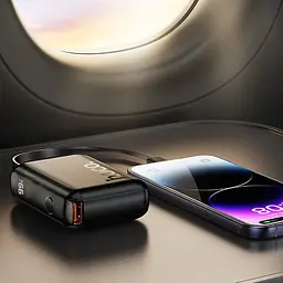 Портативна батарея Powerbank Hoco J139 Hero 22.5W+PD20W Cable Lightning 10000mAh Black - мініатюра 5