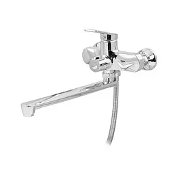 Змішувач для ванни Plamix Lucas-006 Euro SET (зі шлангом лійкою та кронштейном) хром PM0710 Хром - мініатюра 5