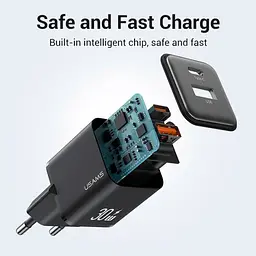 Мережевий зарядний пристрій Usams US-CC189 30W Black [CC189TC01] [139639] - мініатюра 5