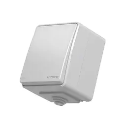 Вимикач Videx BINERA IP65 зовнішній 1кл сірий (VF-BNW11-36125)